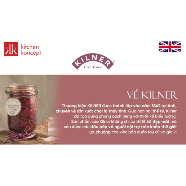 [Kitchen Koncept] Kilner - Chai thủy tinh vuông - nhiều kích cỡ - Hình ảnh 2