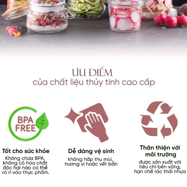 [Kitchen Koncept] Hũ Thủy Tinh Tròn Kilner - Nhiều Kích Cỡ - Hình ảnh 4